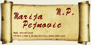Marija Pejnović vizit kartica